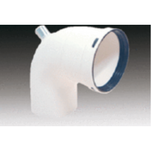 Līkums 90 ° ar sadegšanas analīzes caurumu, Ø 80 mm