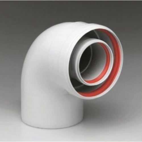 Koaksiālais līkums 90 ° Ø 60/100 mm