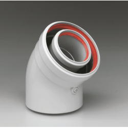 Koaksiālais līkums 45 ° Ø 80/125 mm