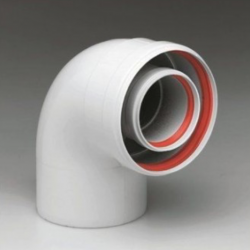 Koaksiālais līkums 90 ° Ø 80/125 mm